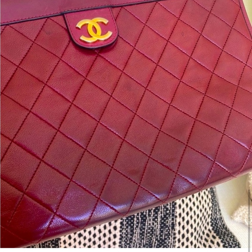Chanel Leather Clutch w/ Gold Hardware - Picture 8 of 13